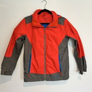 LL‎ Bean Thinsulate Orange/Blue Winter Ski Jacket Hooded Youth Kids XL 18